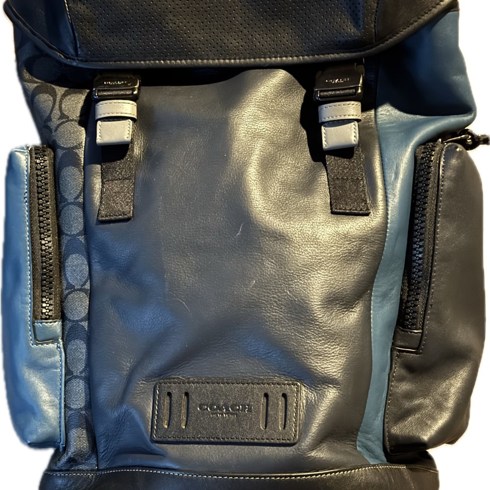 Coach Black and Blue Ranger Backpack with Sleek Design